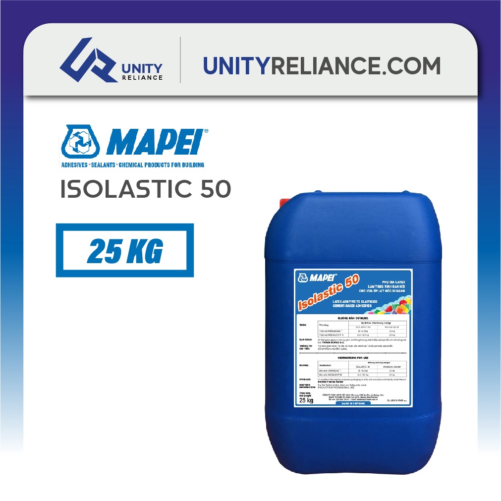 MAPEI ISOLASTIC 50 (25KG) Latex Additive to elasticize cementbased