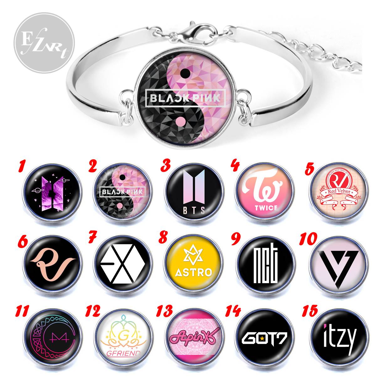 Bangle Bracelet K Pop Logo Bts Blackpink Twice Rv Exo Got7 Gfriend Apink Exo Got7 Gfriend Apink Exo Got7 Gfriend Apink Exo Got7 Gfriend Apink Exo Got7