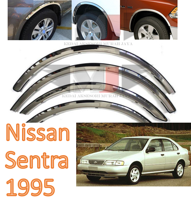 Nissan Sentra 1995 Fender Arch Trim Stainless Steel Chrome Garnish With Rubber Lining ender Arch Trim Stainless Steel