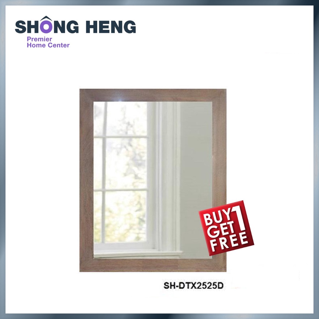[FREE DELIVERY] BUY 1 GET 1 SOLID WOOD RECTANGULAR MIRROR-DTX2525D