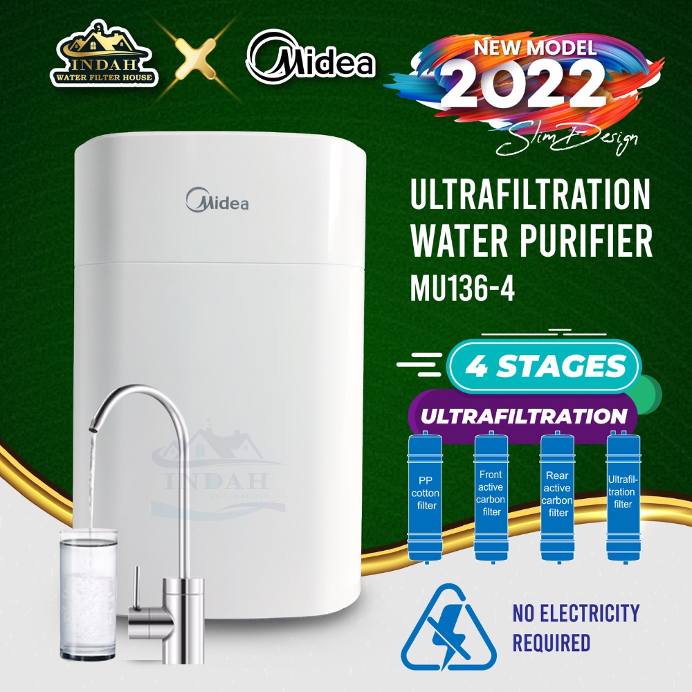 Midea Undersink 4 Stage Ultrafiltration Water Purifier Water System Model: MU136-4