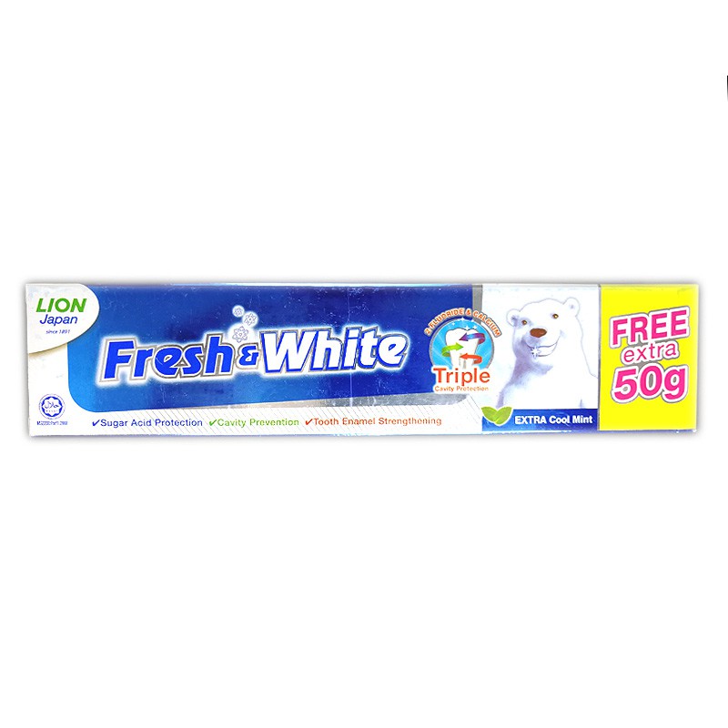 Fresh White Toothpaste 225g 50g Shopee Malaysia