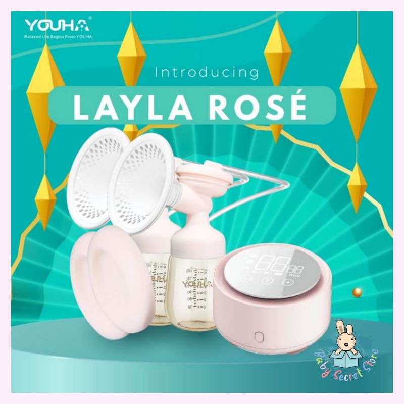 Youha Layla Rose Rechargeable Double Breast Pump 2 Year Warranty