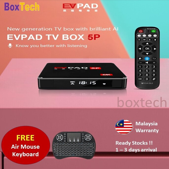 Evpad 5p 4g+32g voice control 🔥free airmouse keyboard🔥 premium iptv ...