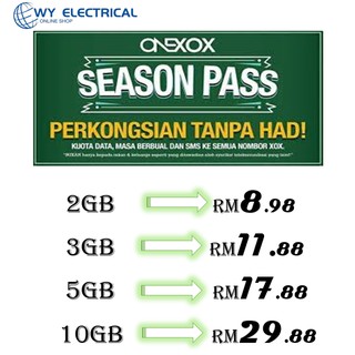 Onexox Data Season Pass 2GB 3GB 5GB 10GB DATA