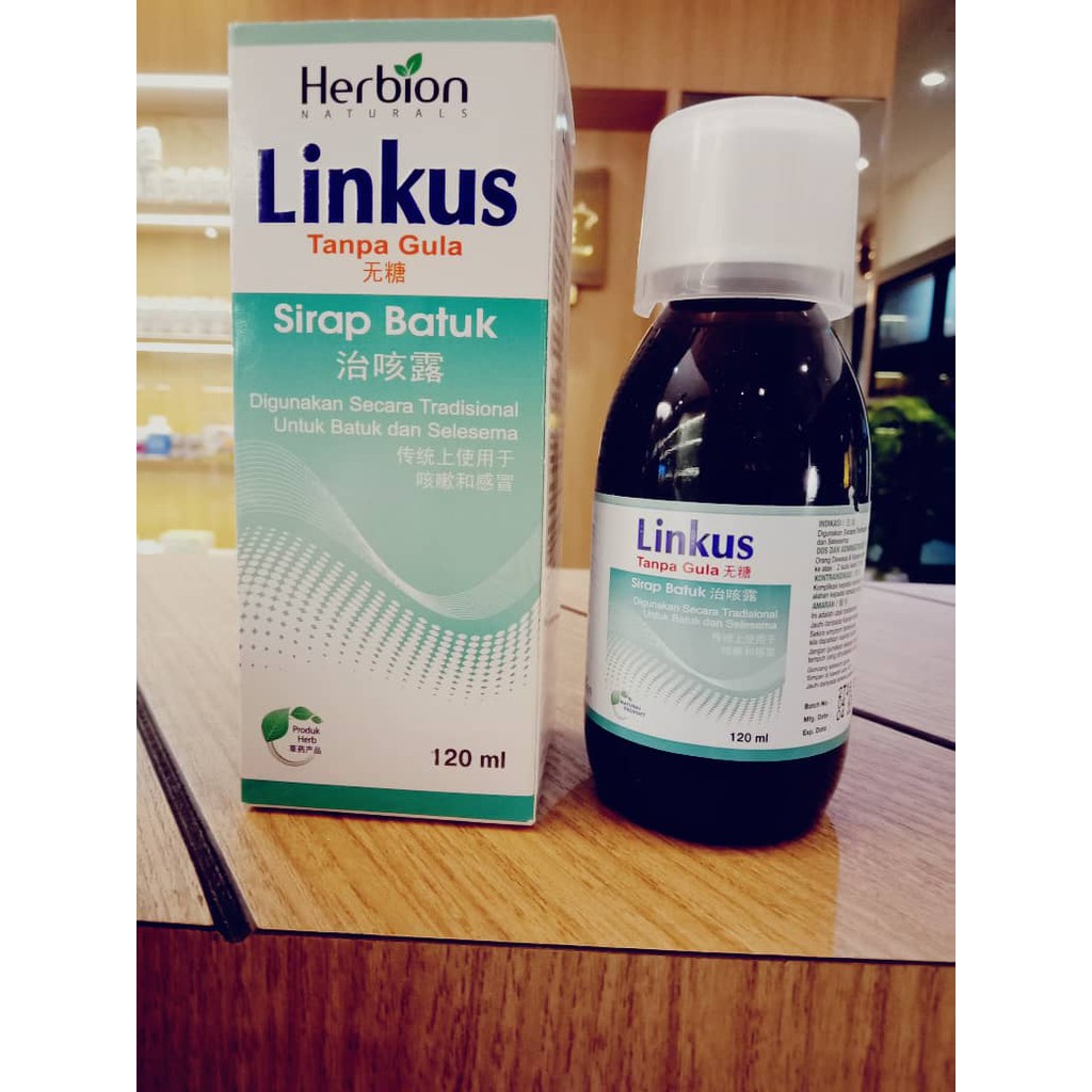 Hot Item Ready Stock Herbion Linkus Cough Syrup 120ml Sugar Free Exp 10 2022