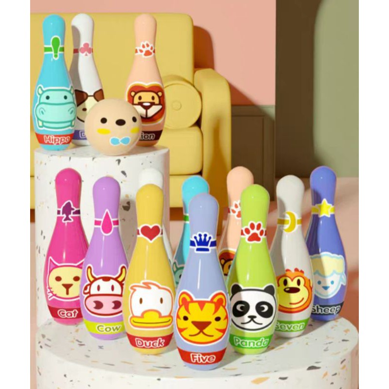 Ready Stock Soft Material Good Quality Kids Colourful Bowling Toy Set Alat Permainan Kanak Kanak Lembut