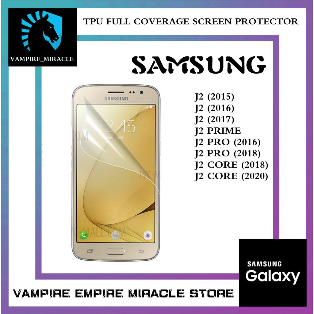 Samsung J2 15 16 17 J2 Prime J2 Pro 16 18 J2 Core 18 Full Coverage Hydrogel Screen Protector Shopee Malaysia