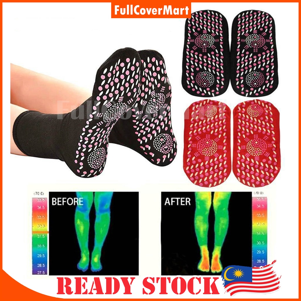(SOX101) Unisex Stokin Self Heating Health Care Socks Tourmaline Magnetic Therapy Comfortable Breathable Massage Sock