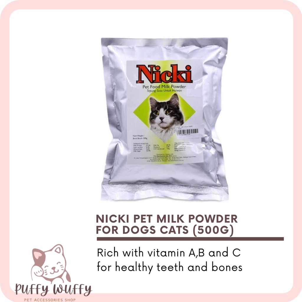 Nicki Pet Milk Powder Dogs (Cats 500g) / Tepung Susu untuk kucing 