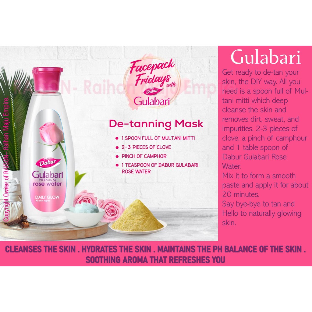 Dabur Gulabari Rose Water 1ml Shopee Malaysia