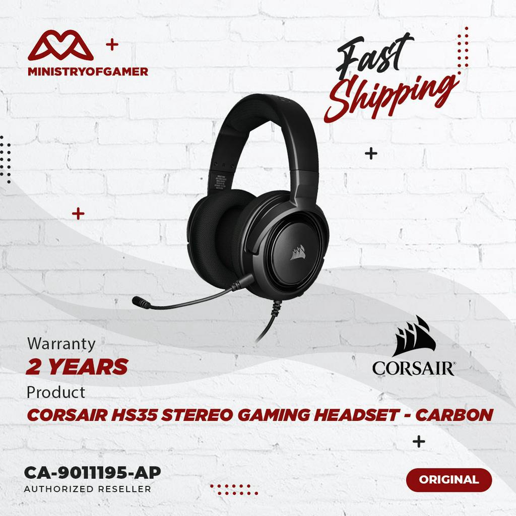 CORSAIR HS35 STEREO GAMING HEADSET CARBON (CA9011195AP) Shopee