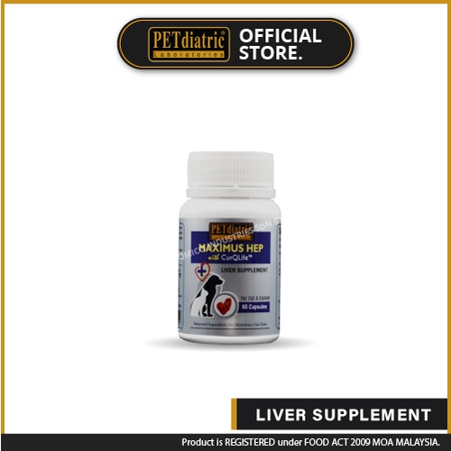 Maximus Hep Curcumin Liver Supplement for Dogs and Cats. 60 Tablets - rejuvenate liver - reduces tumor