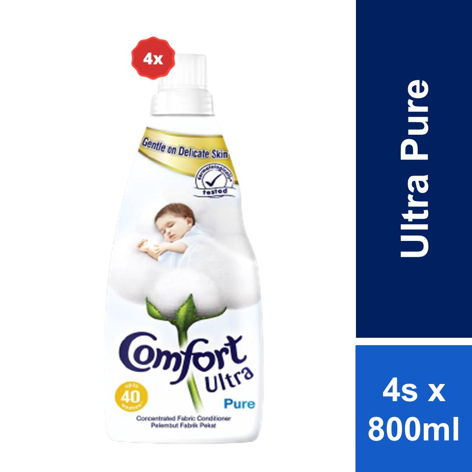 Comfort Concentrate Fabric Softener Ultra Pure (800ml x 4) Shopee
