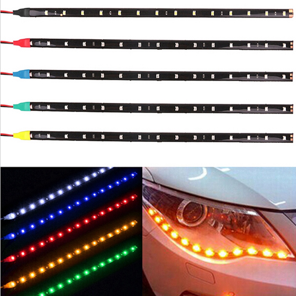 Have Purpose 1pcs Car Motorcycle Daytime Running Light Flexible Ultra-thin Decorative Strip 12V 30cm 15LED Highlight ... - Image 2