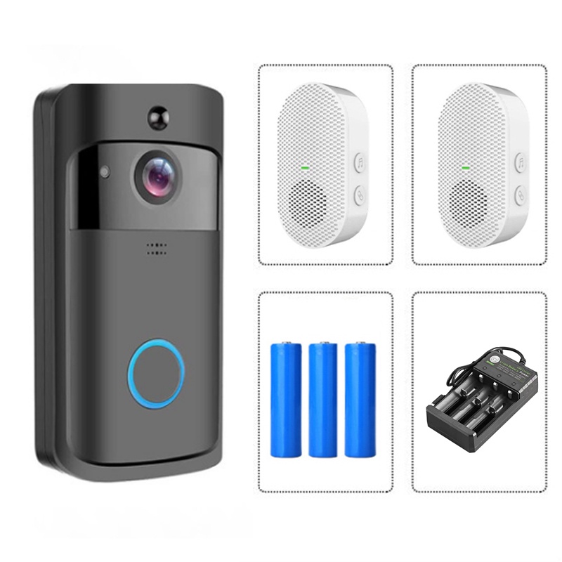 Black EKEN V5 Smart WiFi Video Doorbell Cloud Storage Aiwit App With