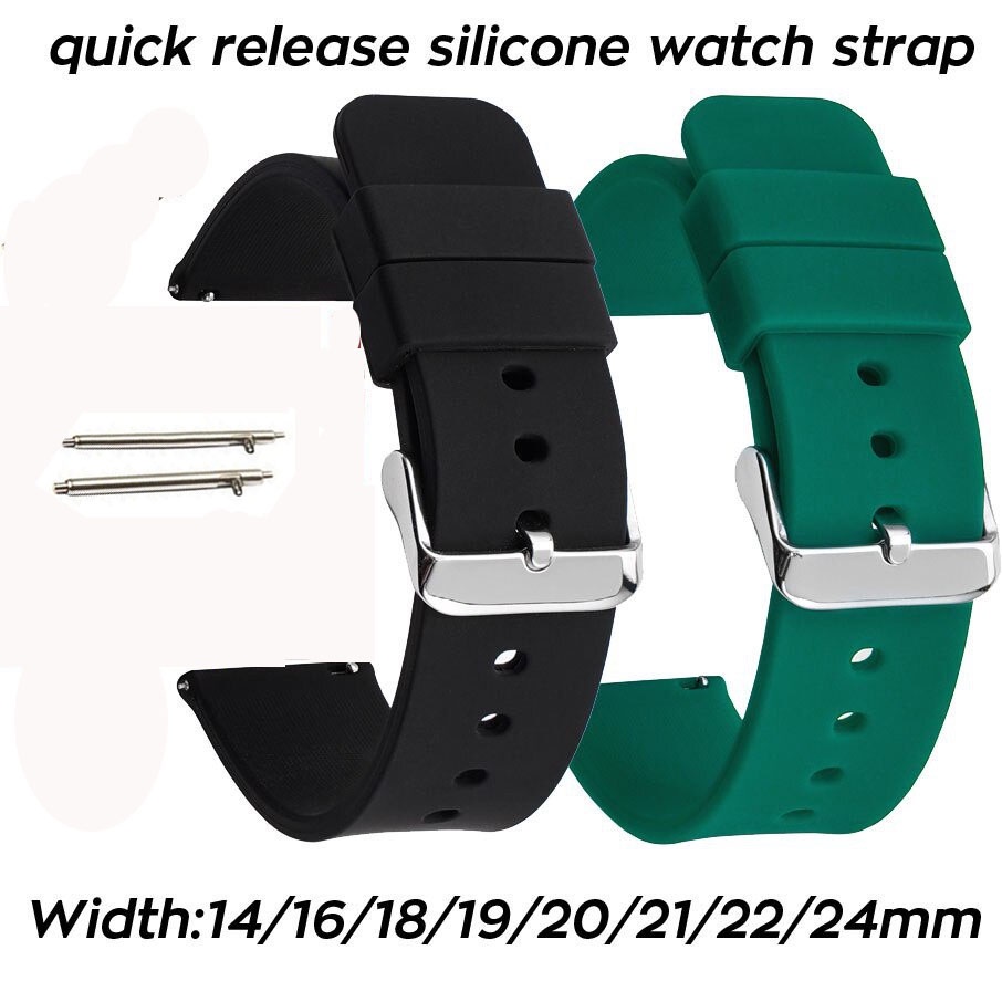 soft silicone watch bracelet 16 18 20 22 24mm quick release watch band Waterproof and sweatproof sport watch strap