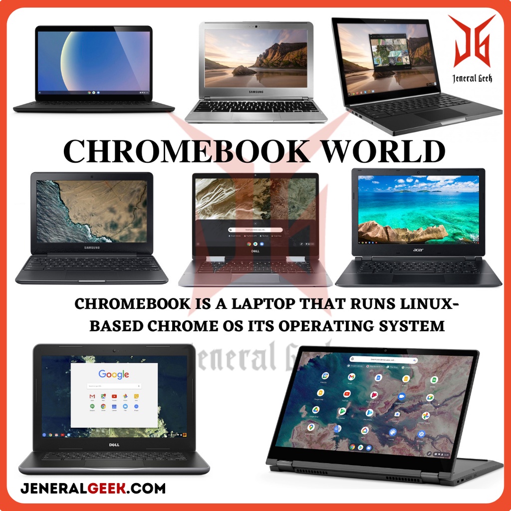 Jeneral Geek Chromebook DELL/ ACER/ HP/ ASUS/ GOOGLE/ LENOVO/ SAMSUNG Intel Core i7, M7, i5, i3, M3  Laptop Murah