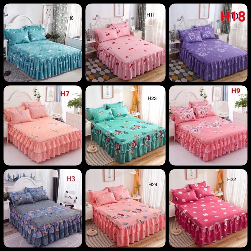 CLEAR STOCK3 IN 1 SET QUEEN SIZE ROPOL CADAR BEDSHEET