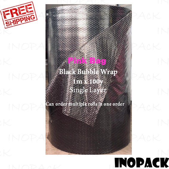 BLACK Bubble Wrap 1m x 100y Single Layer Shopee Malaysia