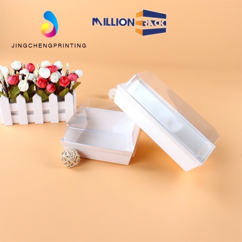 Ready stock Solid WHITE/BROWN/PINK paper tray with lid 50pcs/set