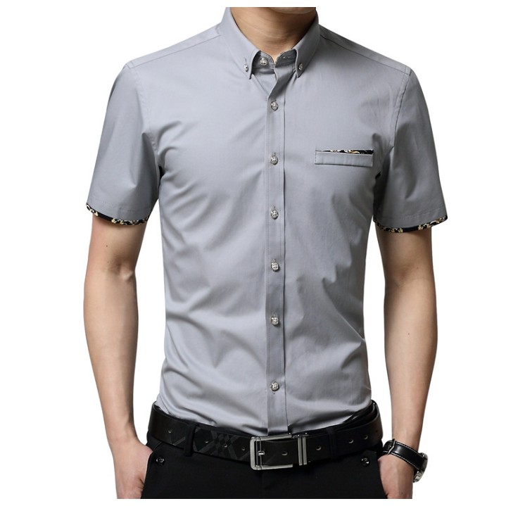 Men's short Sleeve Formal Office Shirts Shirt Man Smart Neat Clothing ...