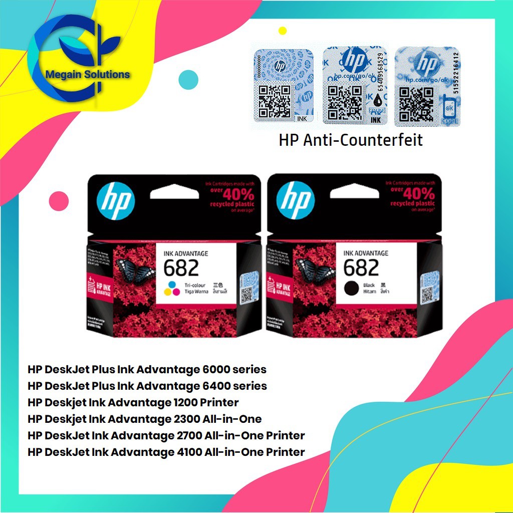 HP682 HP 682 Black / Color Original Ink Cartridge for HP Deskjet 2336