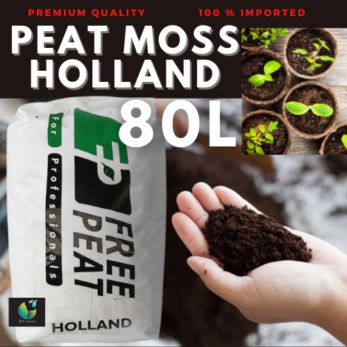 Peatmoss Holland 80L Freepeat Holland Garden Soil Peat moss tanah