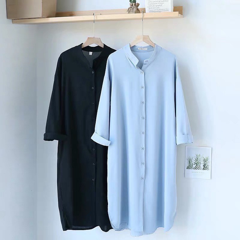KEMEJA [RA] Ailen Tunic | Bestseller Plain Shirts | Live Buttons WOMEN'S MUSLIM TOP