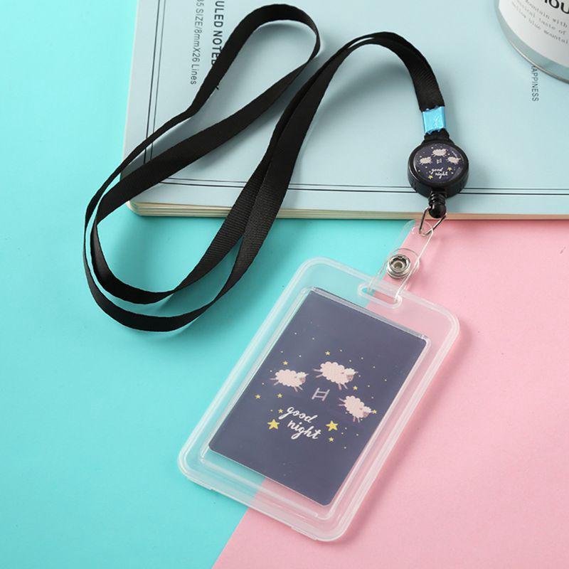 Timetogether*Cartoon Plastic Bus ID Card Holder Case Badge Retractable