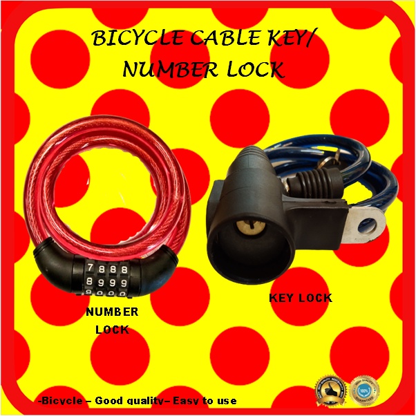 BICYCLE CABLE KEY NUMBER LOCK KABEL KUNCI BASIKAL Shopee Malaysia
