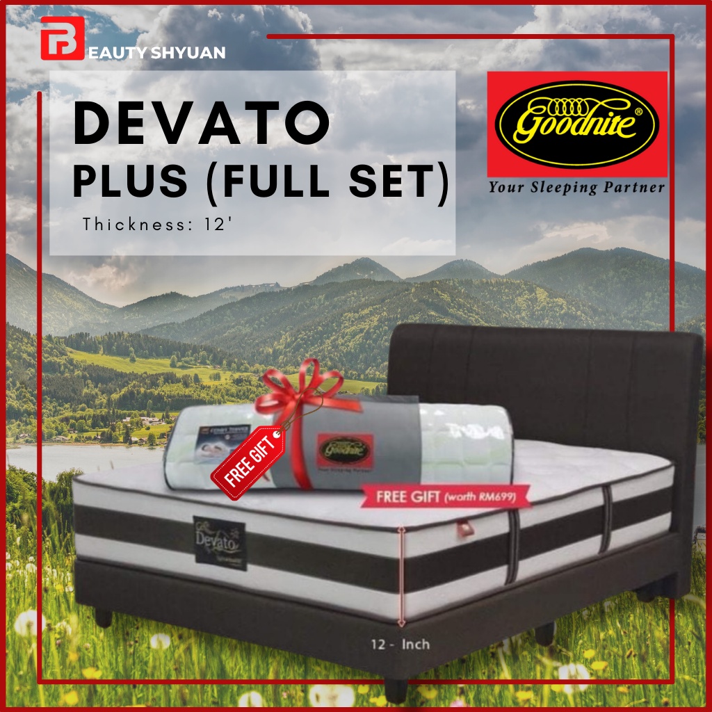 [FREE SHIPPING] GOODNITE Devoto Plus 12 Inch Mattress and Bed Frame Set