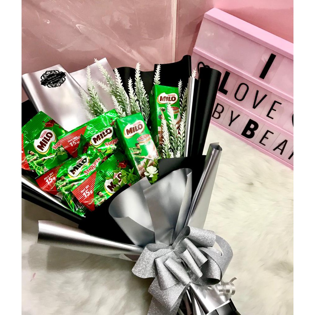 Ready Stock 1set Chocolate Flower Bouquet Milo Set Birthday Surprising Gift