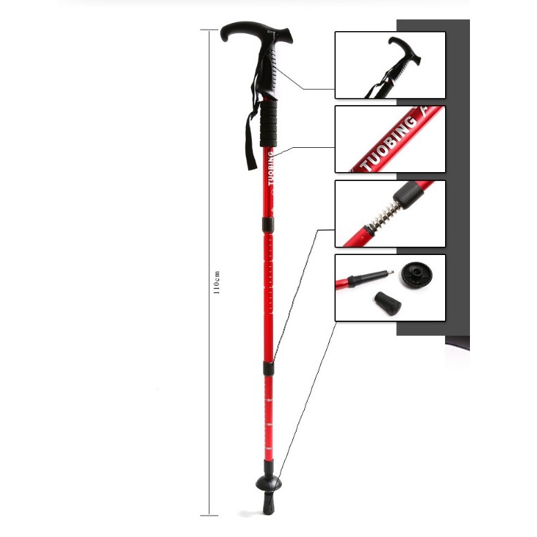 1pcs Hiking Stick Adjustable Climbing Stick Elderly Stick Hiking Support Tools Tongkat Mendaki Tongkat Menampan Badan