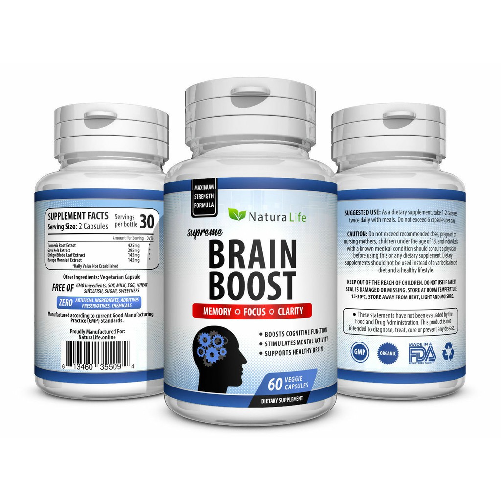 PURELY OPTIMAL Premium Brain Supplement - 60 Capsules