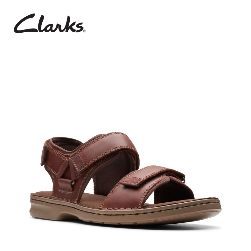clarks mens leather sandals