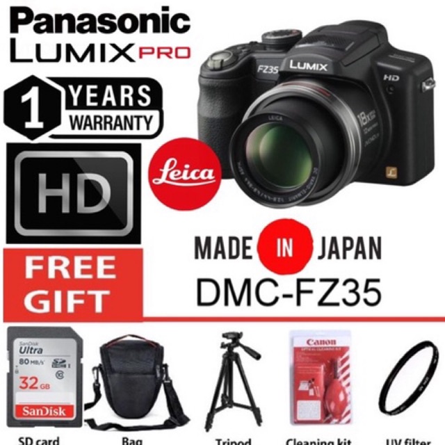 Panasonic LUMIX DMCFZ35 Leica lens Semi Pro Camera Made in Japan