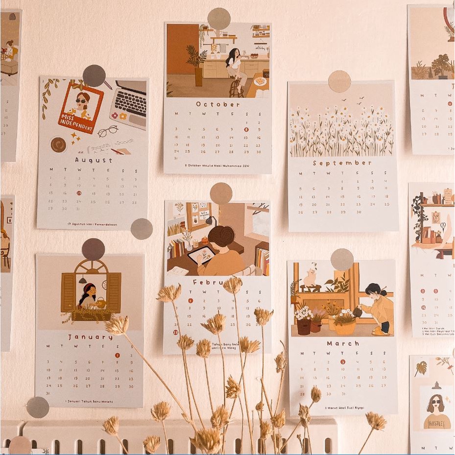 Aesthetic WALL Calender / WALL CALENDAR AESTHETIC 2023 V 2 Shopee