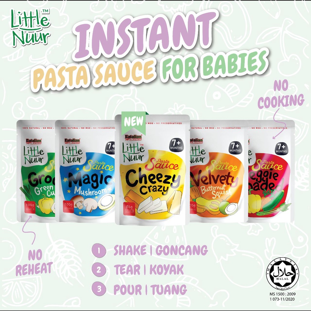 PASTA BABY SAUCE VEGE PASTA SESUAI UNTUK BABY DAN KANAK-KANAK PASTA