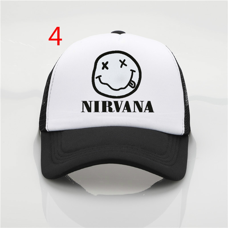 Black Baseball Cap Nirvana 'Smile & Logo' 