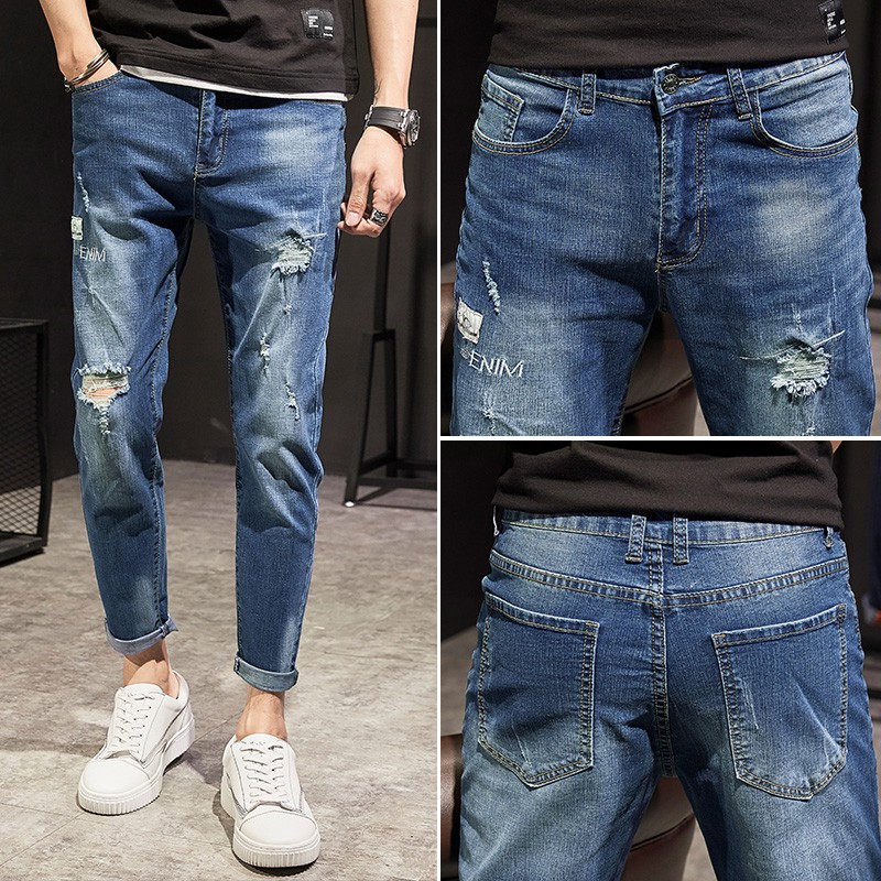blue jeans with rips mens