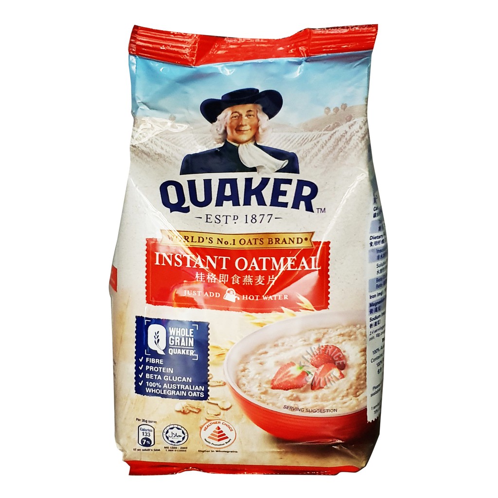 Quaker Instant Oatmeal Nutrition Label  Quaker® Regular Instant