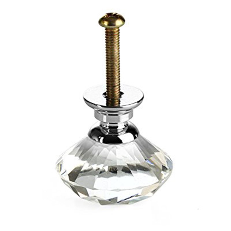 25 Pcs Glass Cabinet Knobs Crystal Drawer Pulls Clear 30 Mm