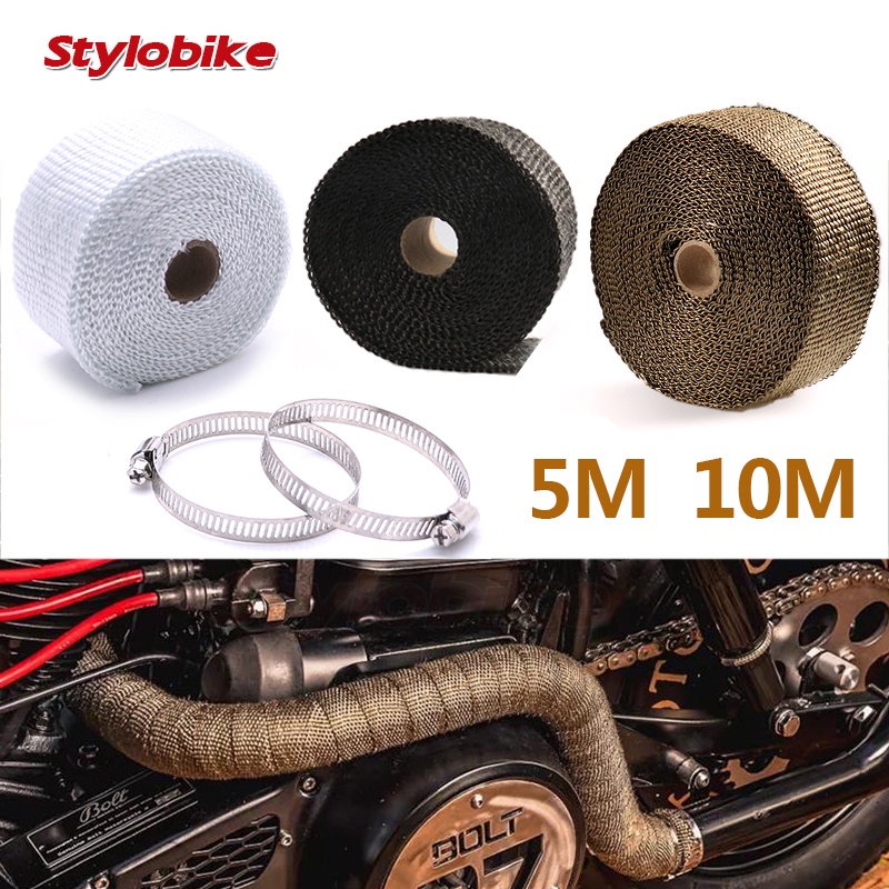 Titanium Temp Exhaust Pipe Heat Wrap Resistant Downpipe Car Motorcycle