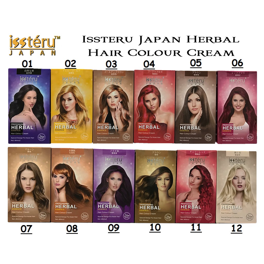 Issteru Japan Herbal Hair Colour Cream（halal） | Shopee Malaysia
