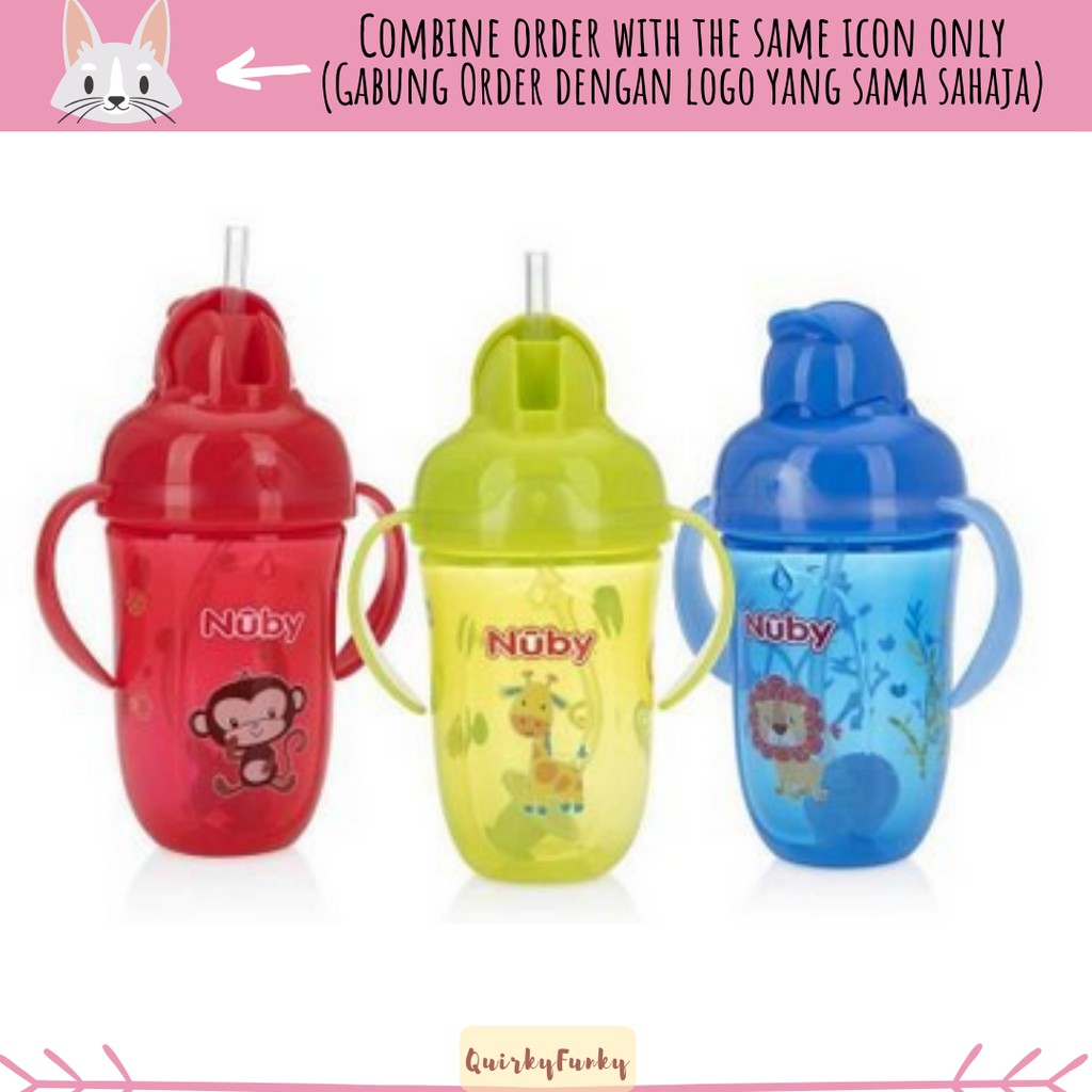 Nuby Comfort Printed Flip-It Cup 270ml with Handles, Silicone Thin ...