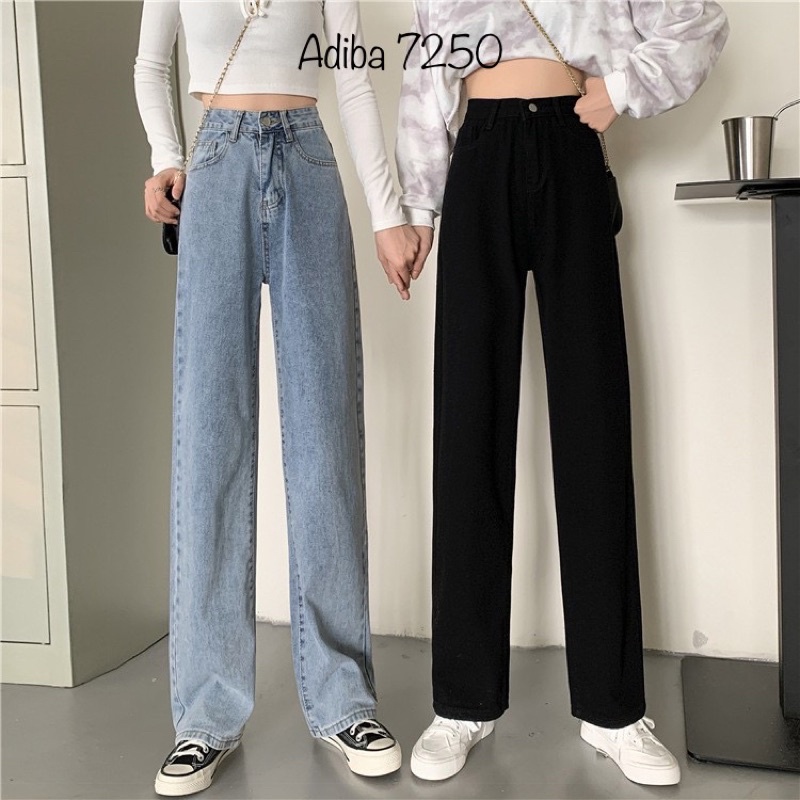 Loose Wide Leg Jeans Women High Waist Casual High Street Ladies Denim ...