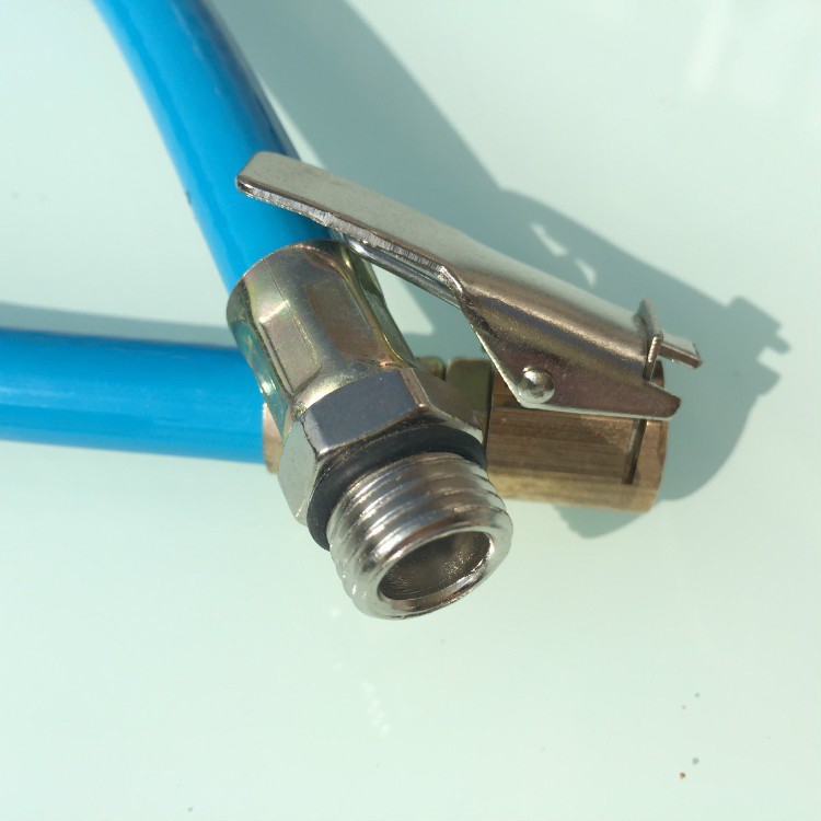 Bicycle Bike Car Flexible Clip On Air Tyre Tire Valve Chuck Inflator Hose SU