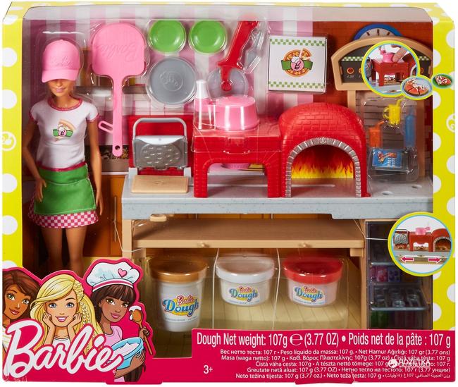 Mattel Barbie Pizza Chef Doll and Play Kitchen Set | Shopee Malaysia