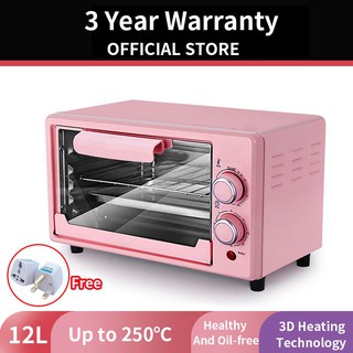 [3 years warranty]ketuhar🔥Malaysian Spot🔥12L/48L Mini Multi-Function Electric Oven Double Baking With Bakeware And Grill